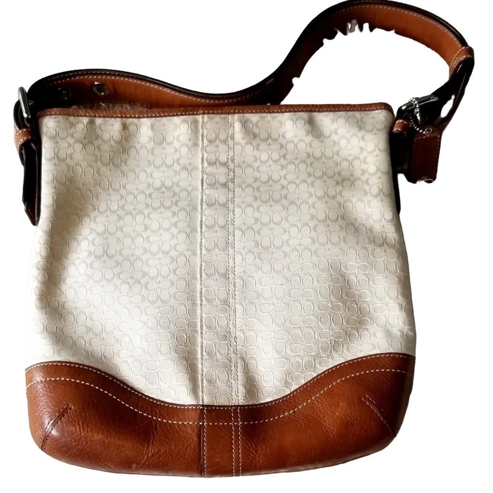 Coach cream and brown cognac crossbody Shoulder bag - Picture 2 of 9